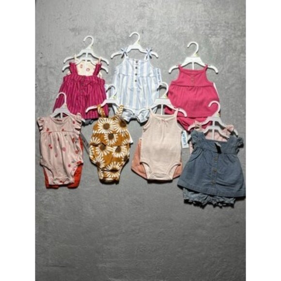NWT Lot of 7 CARTER'S 3 Month Girl's Summer Outfits Clothing 14 Piece